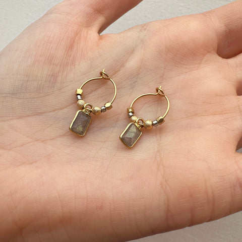 Ayla - Tiny Gemstone Hoops