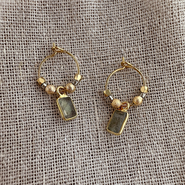 Ayla - Tiny Gemstone Hoops