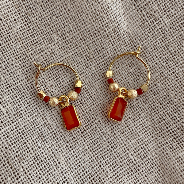 Ayla - Tiny Gemstone Hoops