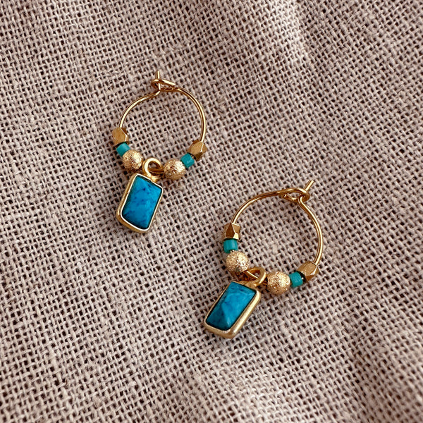 Ayla - Tiny Gemstone Hoops