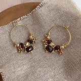Kora - Garnet Hoop Earrings