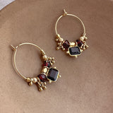 Kora - Garnet Hoop Earrings