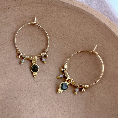 Inaya - Labradorite Hoop Earrings