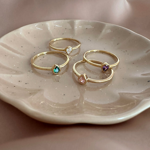 Lucinda - Bague Goutte Rose