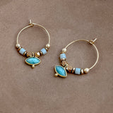 Kora - Amazonite Hoop Earrings