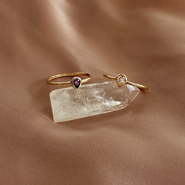 Lucinda - Bague Goutte Violette