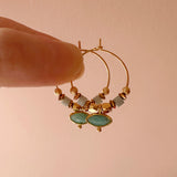 Kora - Amazonite Hoop Earrings