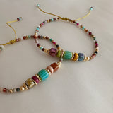 Monica - Bracelet millefiori & perles de gemme