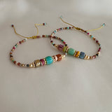 Monica - Bracelet millefiori & perles de gemme