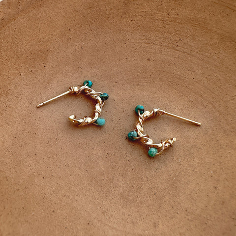 Sienna - Turquoise Hoops