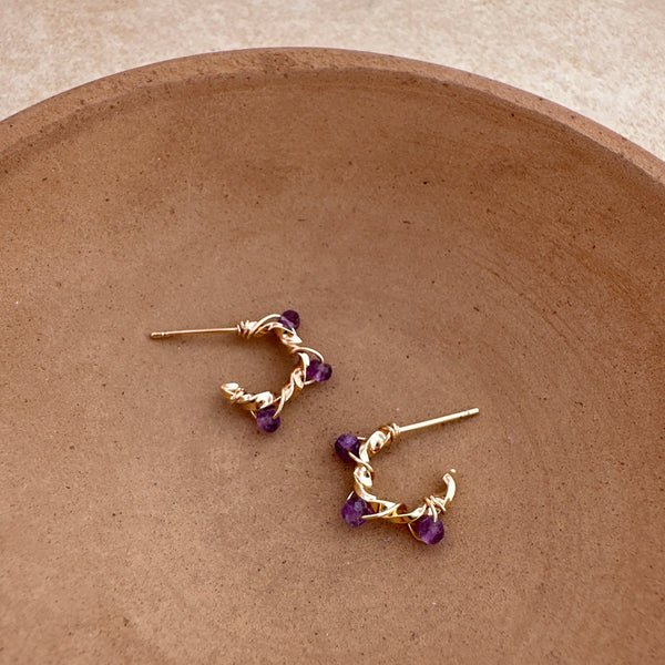 Sienna - Amethyst Hoops