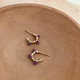 Sienna - Amethyst Hoops