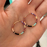 Irina - Beaded Hoop Earrings