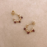 Sienna - Garnet Hoops