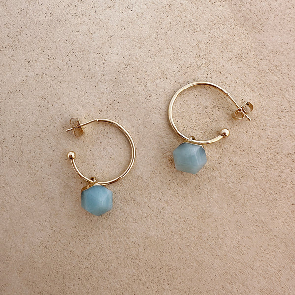 Marla - Amazonite Hoops