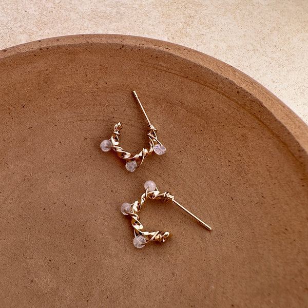 Sienna - Moonstone Hoops