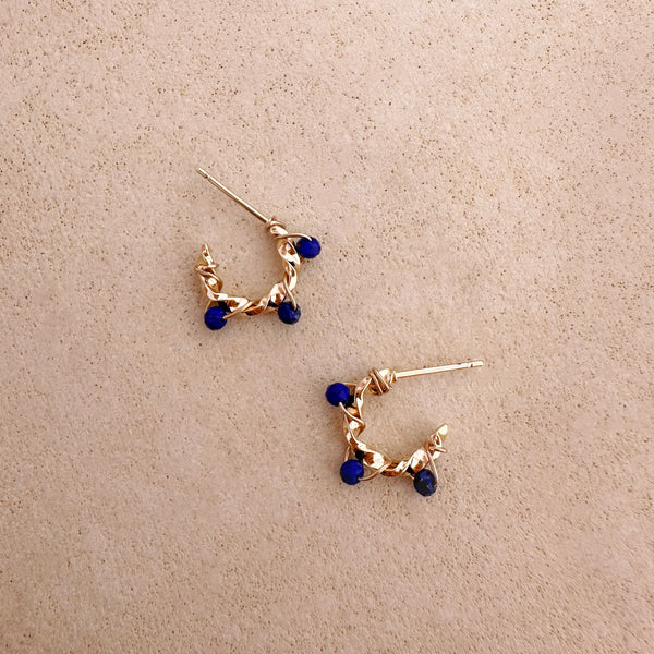 Sienna - Mini Créoles Lapis