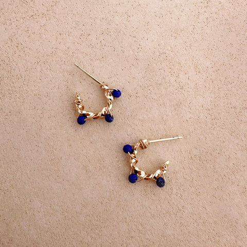 Sienna - Mini Créoles Lapis