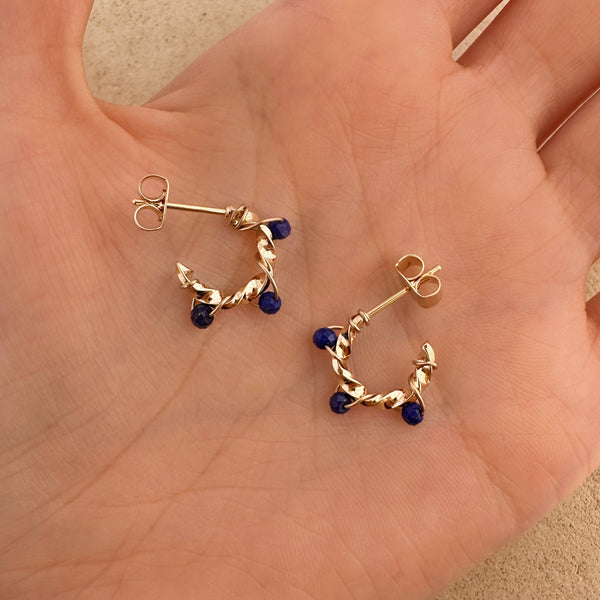 Sienna - Mini Créoles Lapis