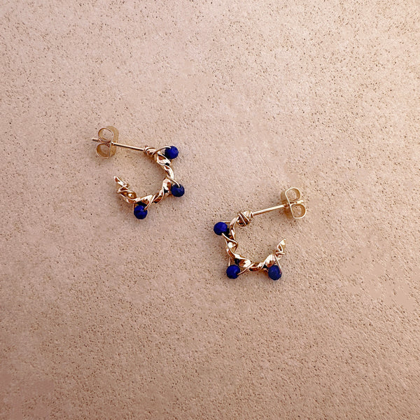 Sienna - Mini Créoles Lapis