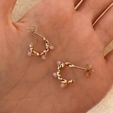 Sienna - Pink Opal Hoops