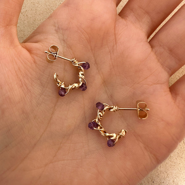 Sienna - Amethyst Hoops