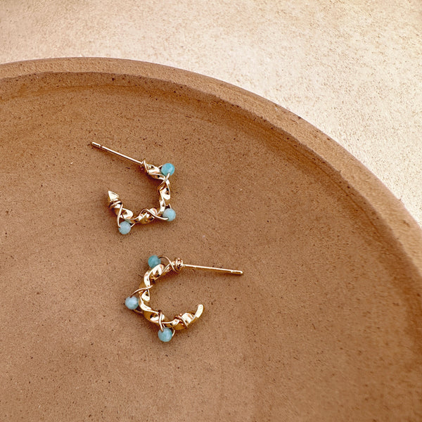 Sienna - Amazonite Hoops