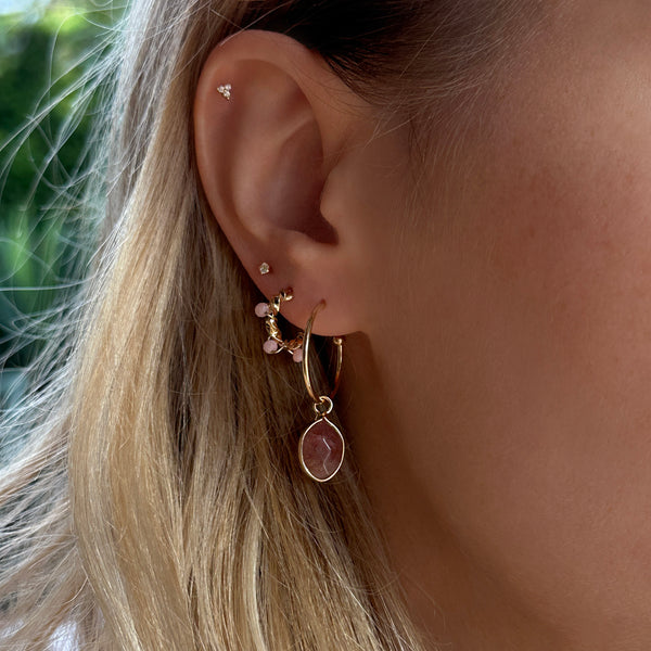 Sienna - Pink Opal Hoops