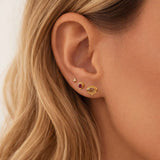 Naira - Peach Moonstone Eye Studs