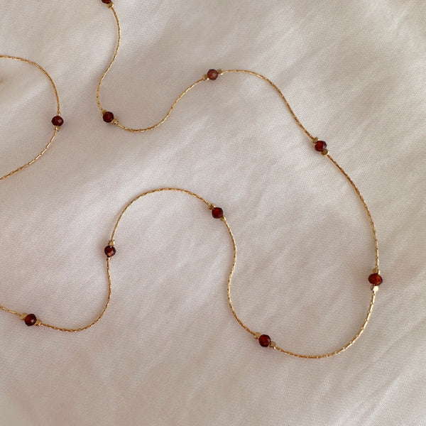 Bridget - Dainty Garnet Necklace