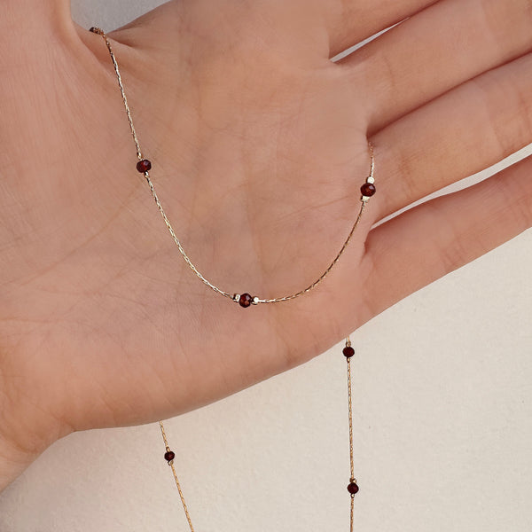 Bridget - Dainty Garnet Necklace