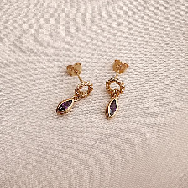 Jude - Purple Dangle Earrings