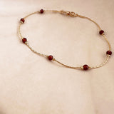 Regan - Garnet Bead Bracelet