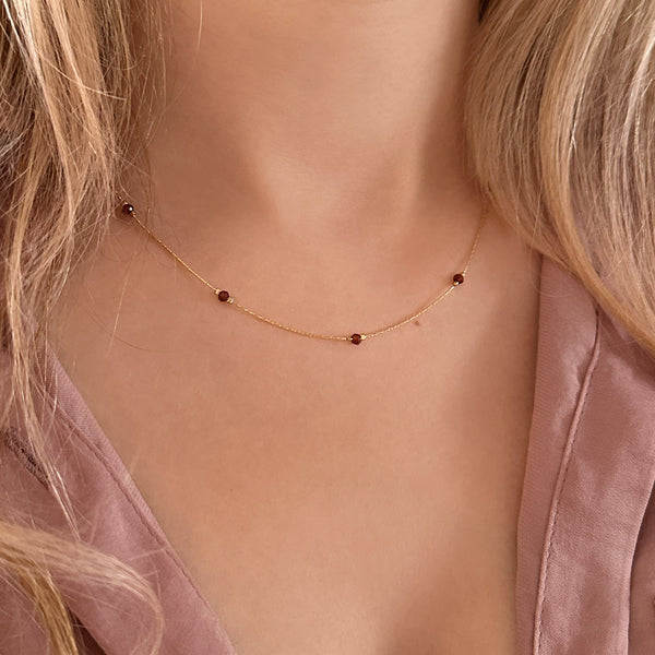 Bridget - Dainty Garnet Necklace