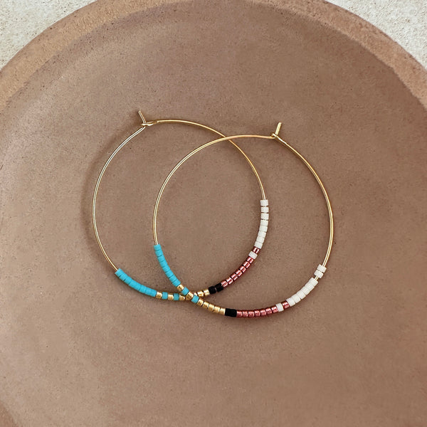 Marina - Beaded Hoops