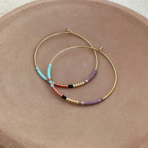 Marina - Beaded Hoops