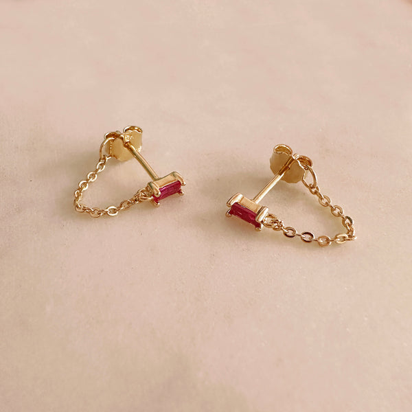 Miri - Pink CZ Stud Earrings