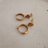 Dina - Rose Charm Hoops