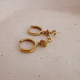 Dina - Rose Charm Hoops