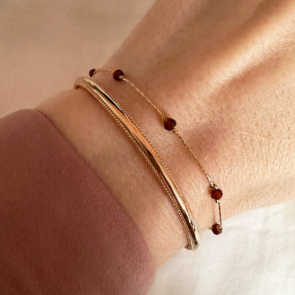 Regan - Garnet Bead Bracelet