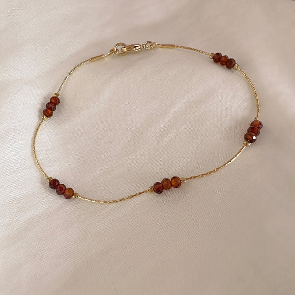 Meera - Bracelet Perles Grenat