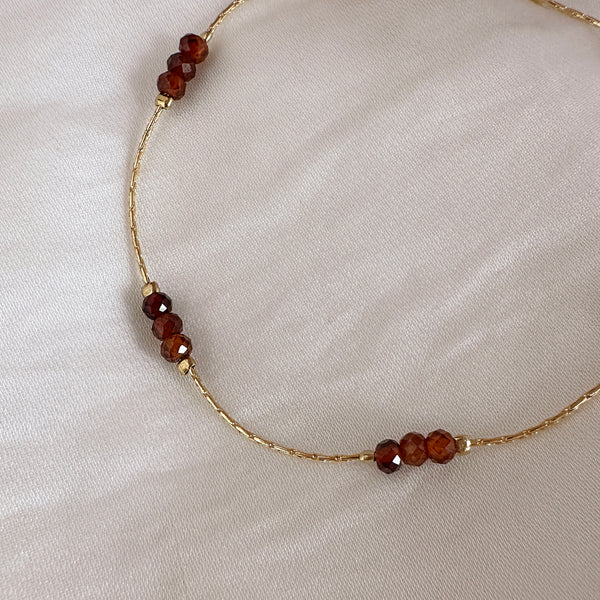 Meera - Bracelet Perles Grenat