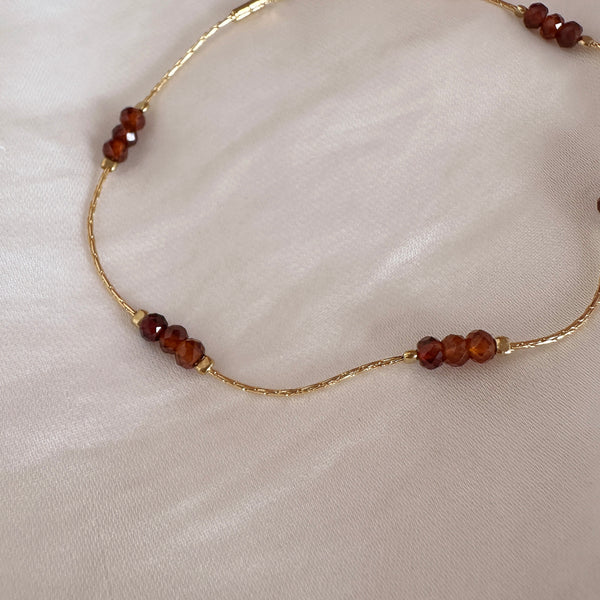 Meera - Bracelet Perles Grenat