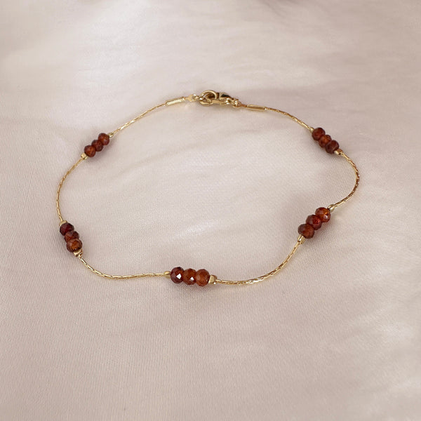 Meera - Bracelet Perles Grenat