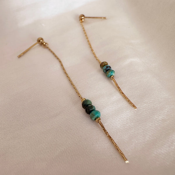 Tasha - Turquoise Chain Earrings
