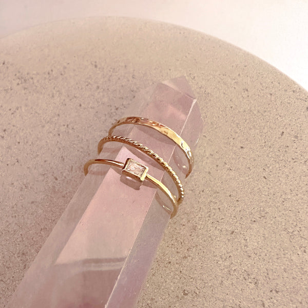 Uma - Dainty Textured Ring