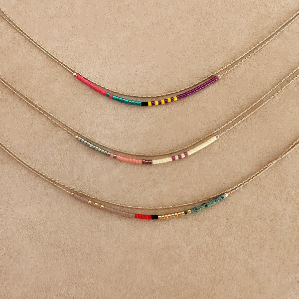Elvira - Multicolor Dainty Double Necklace