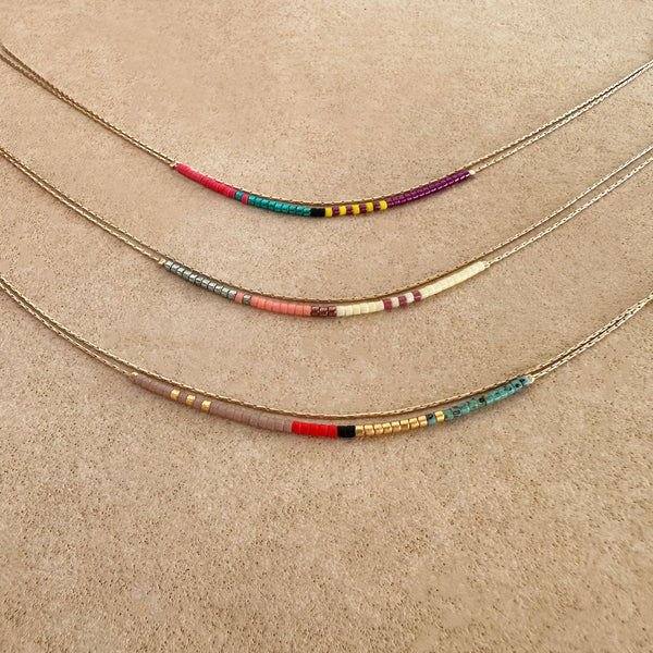 Elvira - Multicolor Dainty Double Necklace