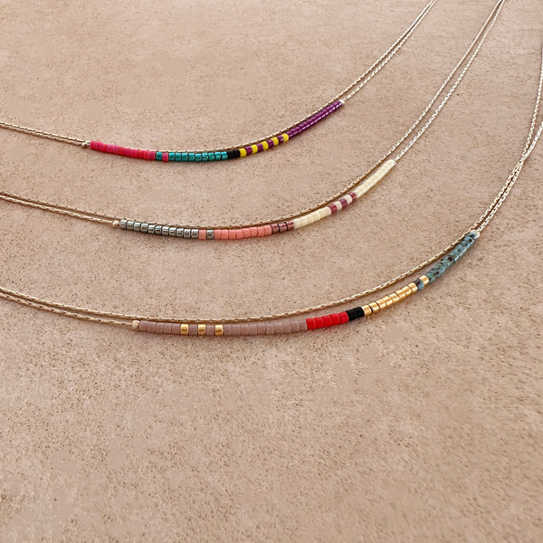 Elvira - Multicolor Dainty Double Necklace
