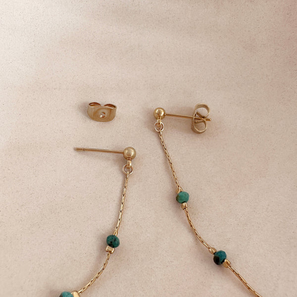 Eliska - Minimalist Garnet Earrings
